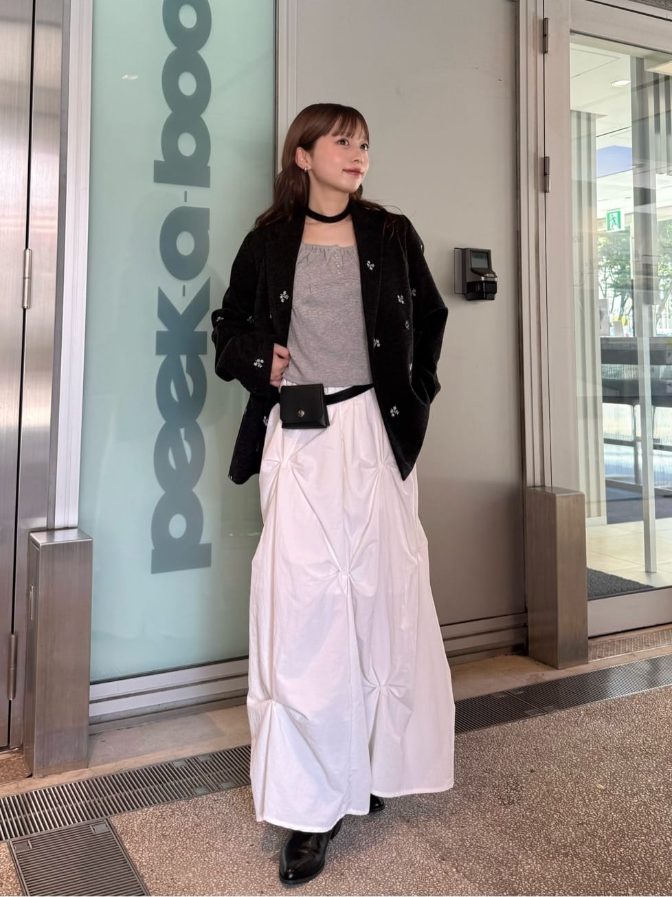 Kastane Flower Tuck Long Skirt - Image 39