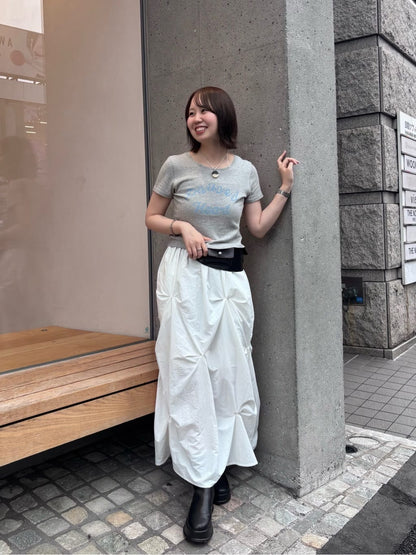 Kastane Flower Tuck Long Skirt - Image 46