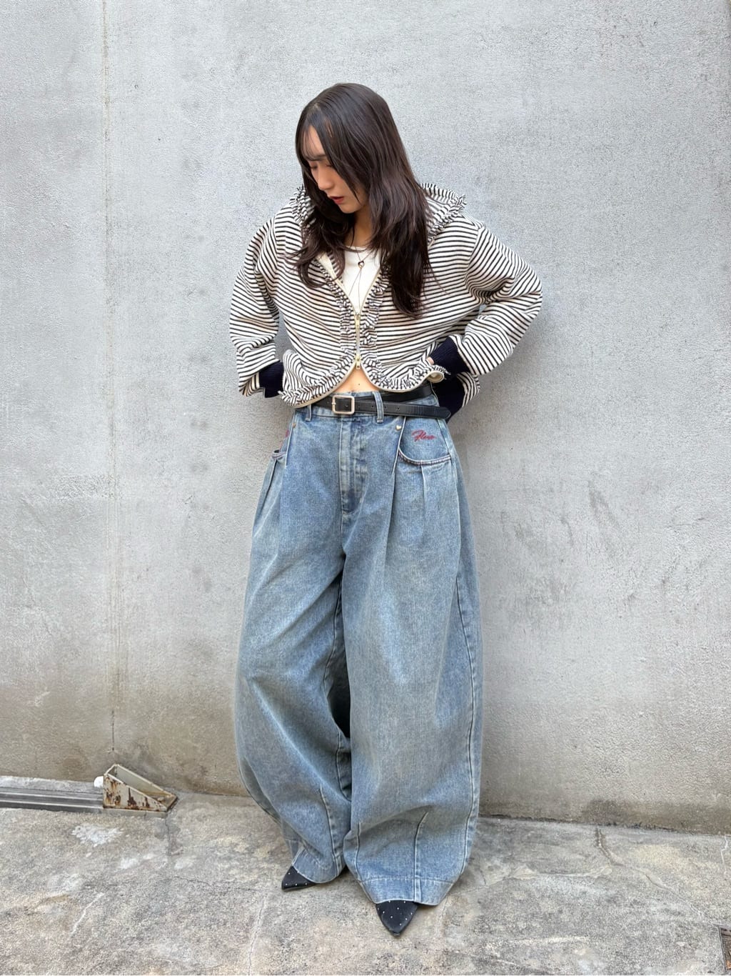 w closet barrel denim pants with 刺繡 - Image 40