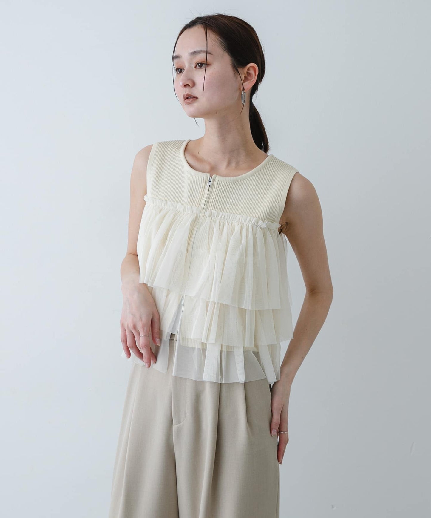 SENSE OF PLACE 雙拉鍊荷葉邊TOP - Image 18