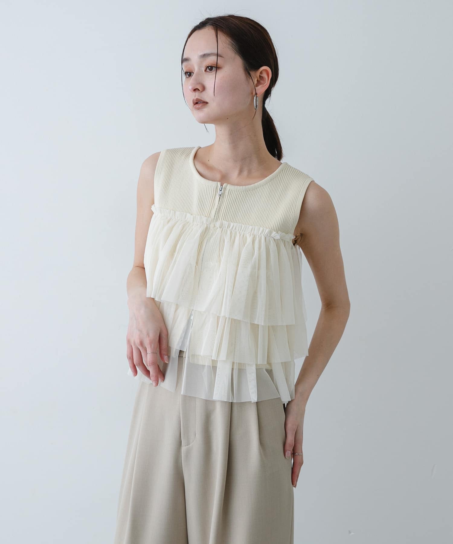 SENSE OF PLACE 雙拉鍊荷葉邊TOP - Image 18
