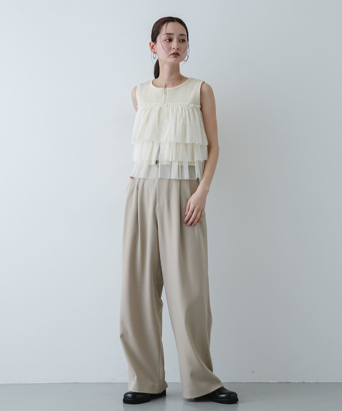 SENSE OF PLACE 雙拉鍊荷葉邊TOP - Image 21