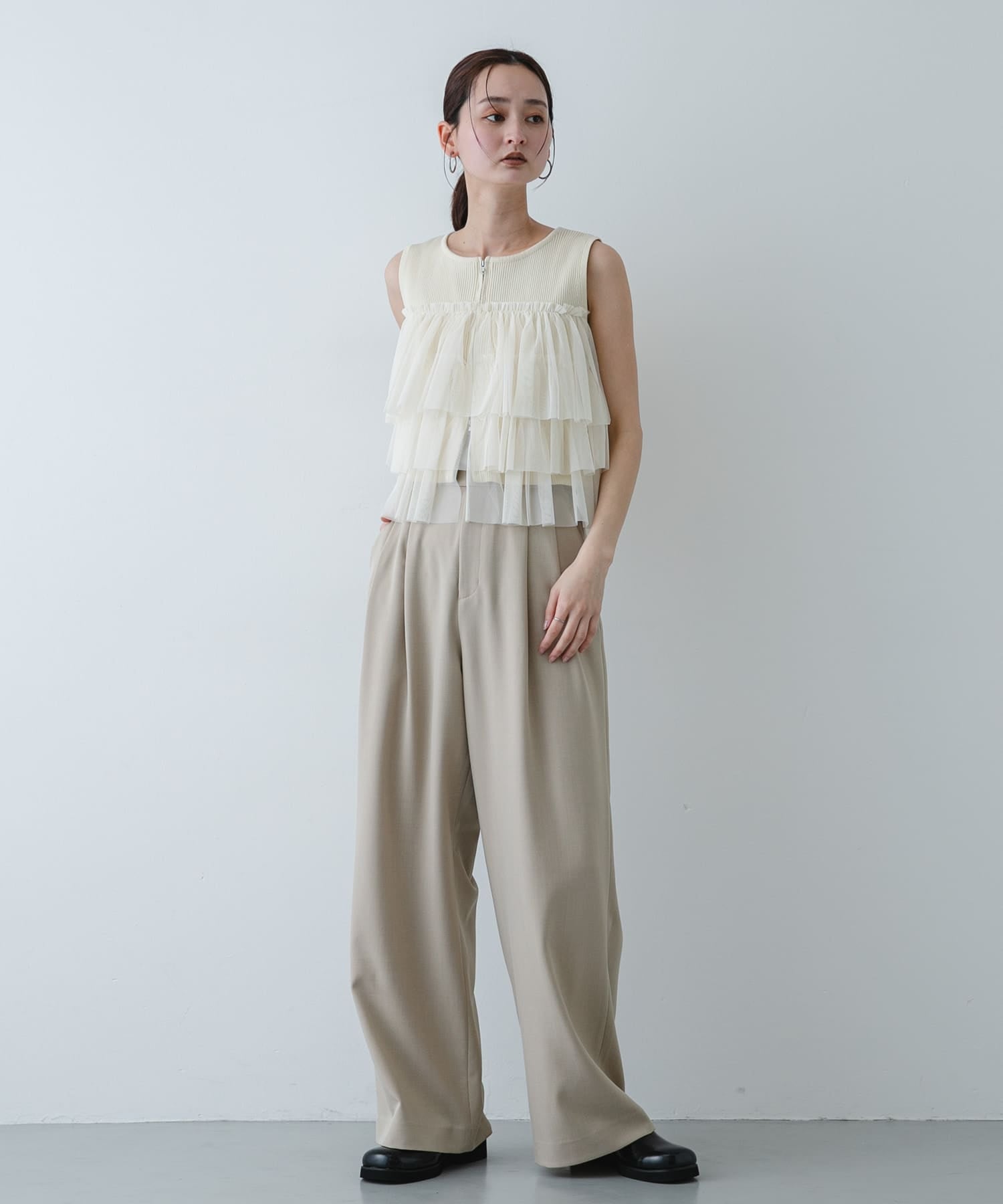 SENSE OF PLACE 雙拉鍊荷葉邊TOP - Image 21