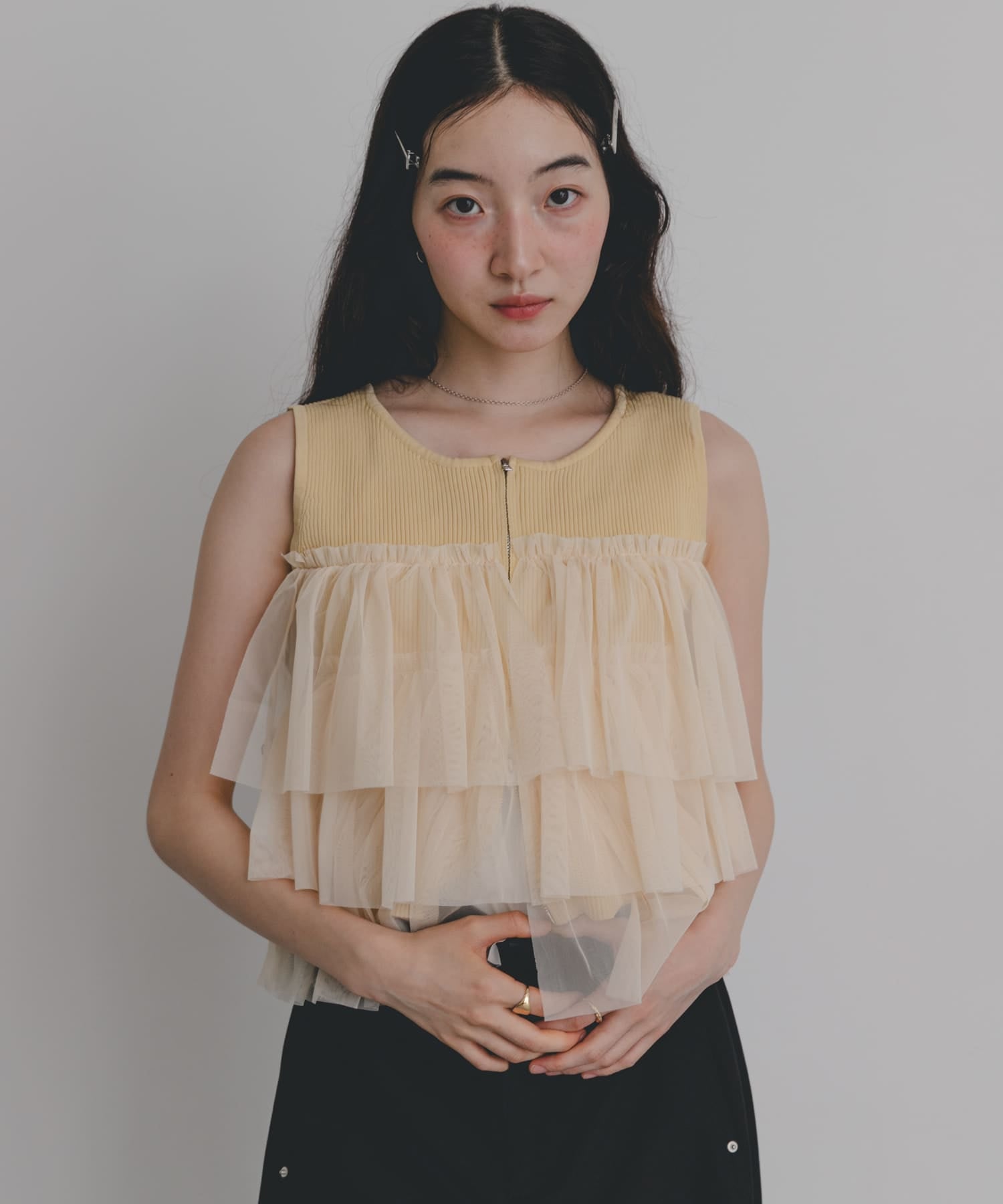 SENSE OF PLACE 雙拉鍊荷葉邊TOP - Image 5