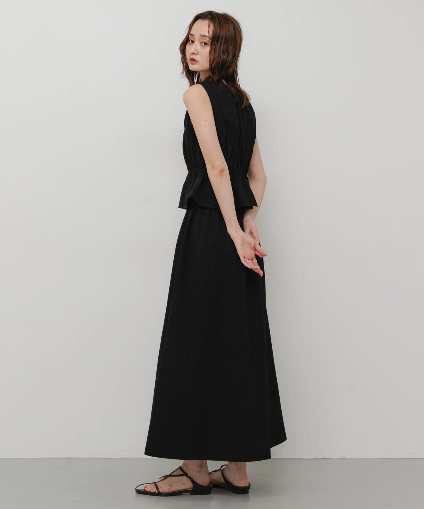 SENSE OF PLACE Shirred Gathered Set Dress - Image 13