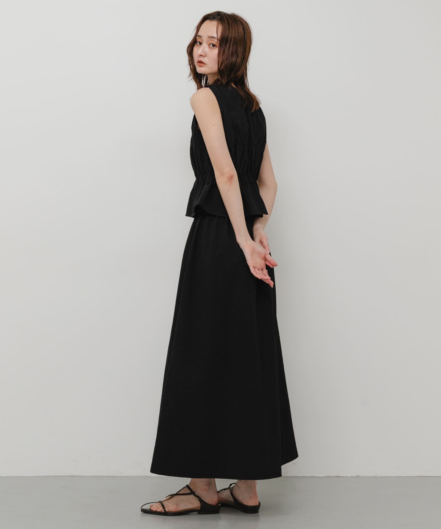 SENSE OF PLACE Shirred Gathered Set Dress - Image 13