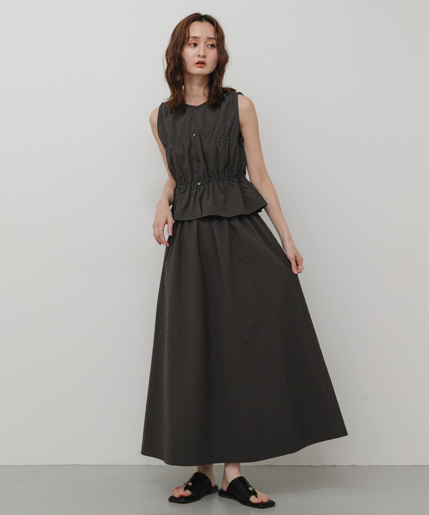 SENSE OF PLACE Shirred Gathered Set Dress - Image 15