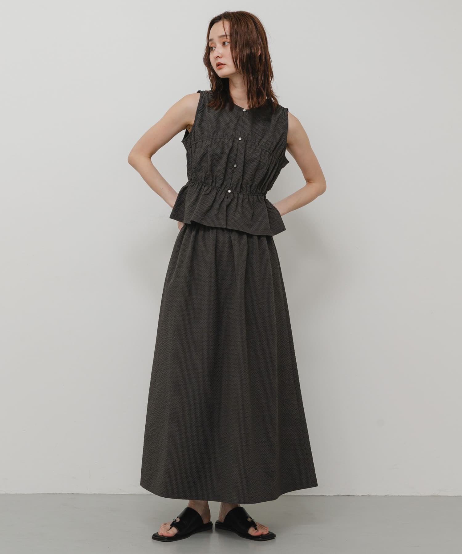 SENSE OF PLACE Shirred Gathered Set Dress - Image 16