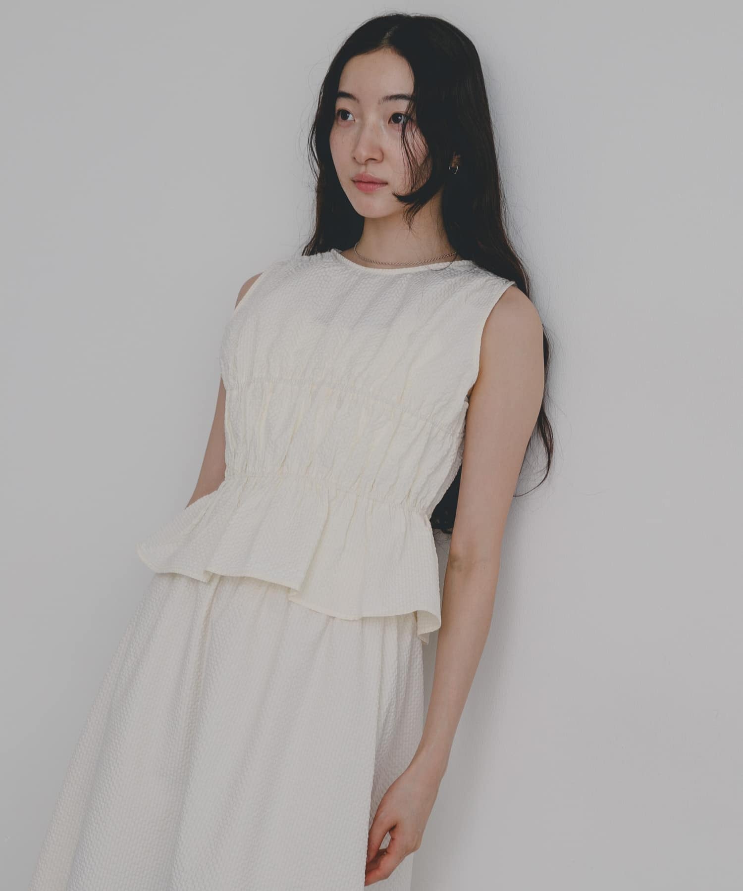 SENSE OF PLACE Shirred Gathered Set Dress - Image 4