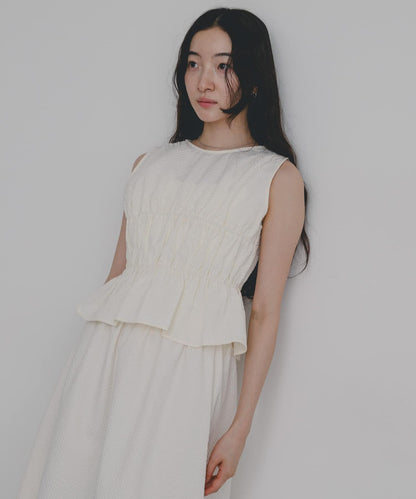 SENSE OF PLACE Shirred Gathered Set Dress - Image 4