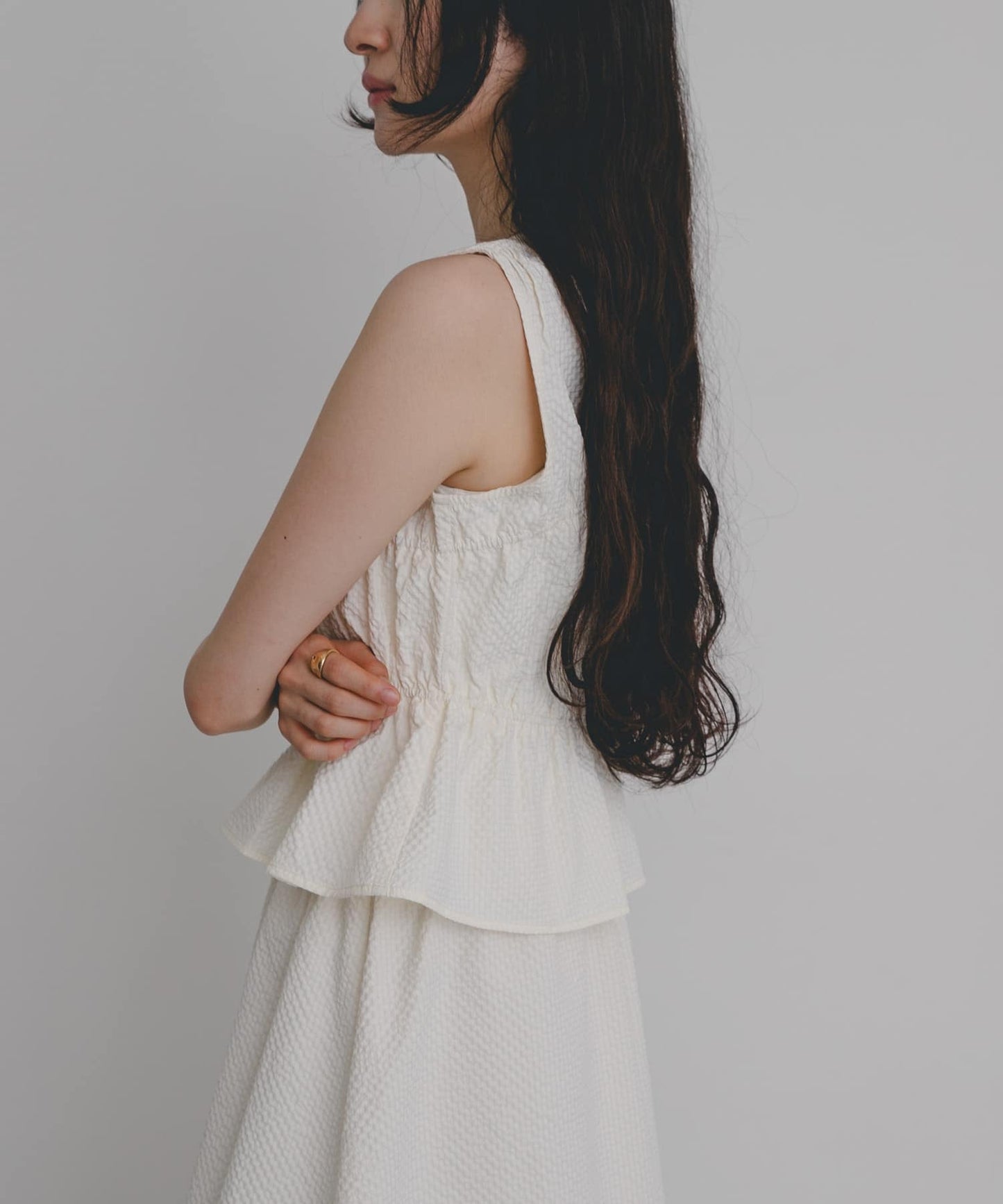 SENSE OF PLACE Shirred Gathered Set Dress - Image 5
