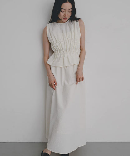 SENSE OF PLACE Shirred Gathered Set Dress - Image 6