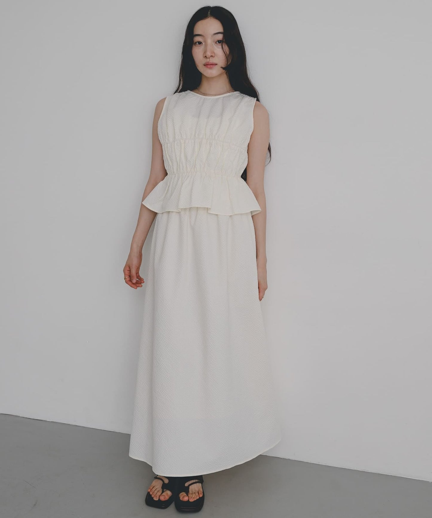 SENSE OF PLACE Shirred Gathered Set Dress - Image 7