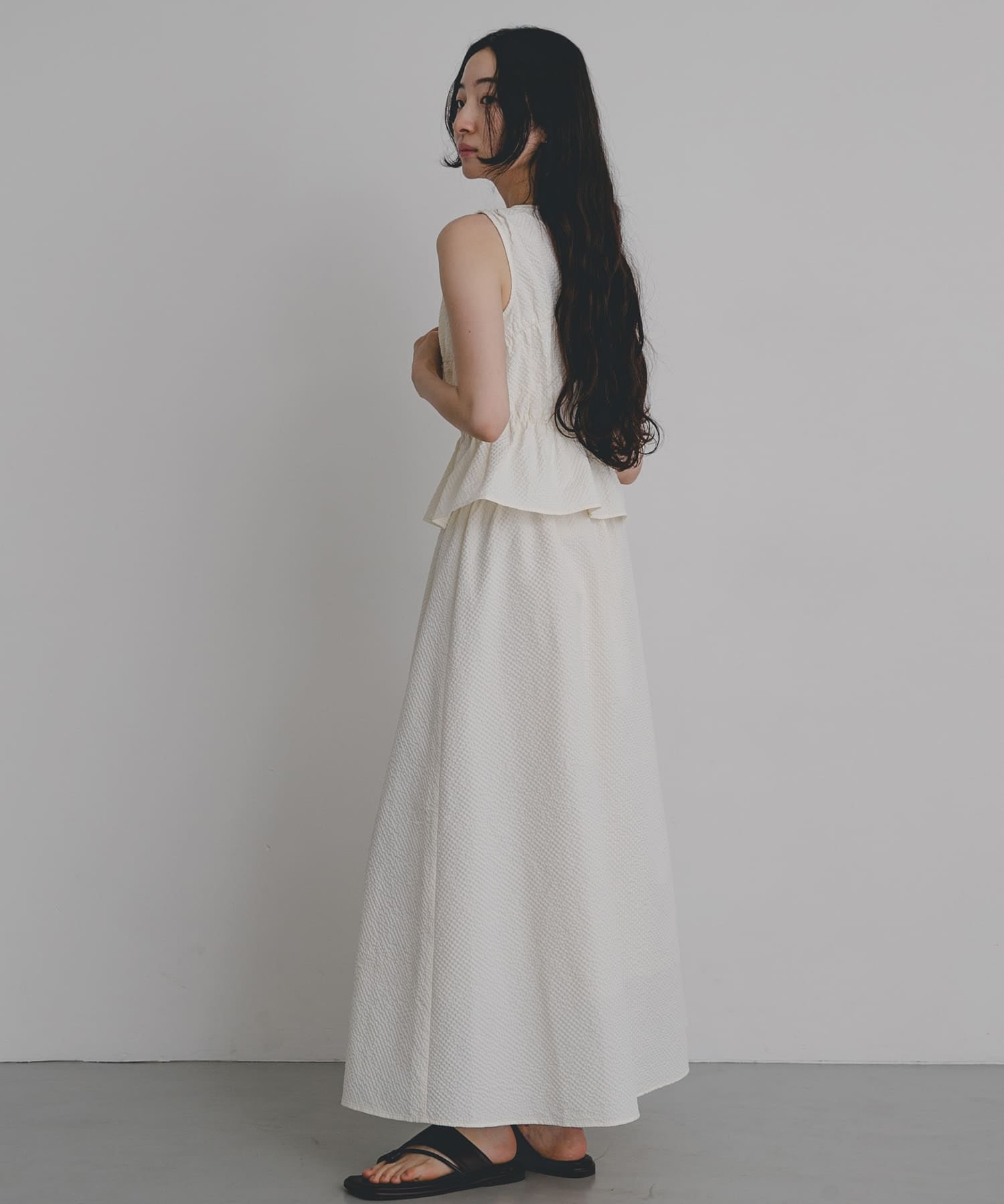 SENSE OF PLACE Shirred Gathered Set Dress - Image 9