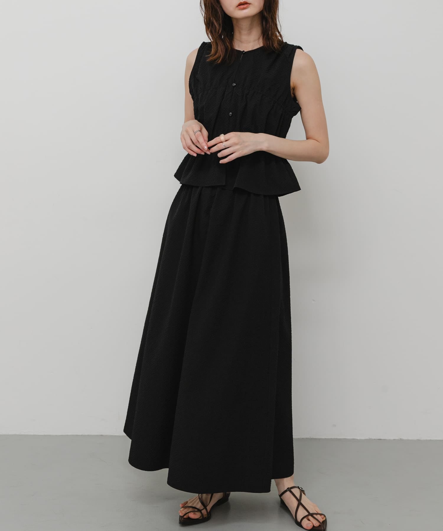 SENSE OF PLACE Shirred Gathered Set Dress - Image 32