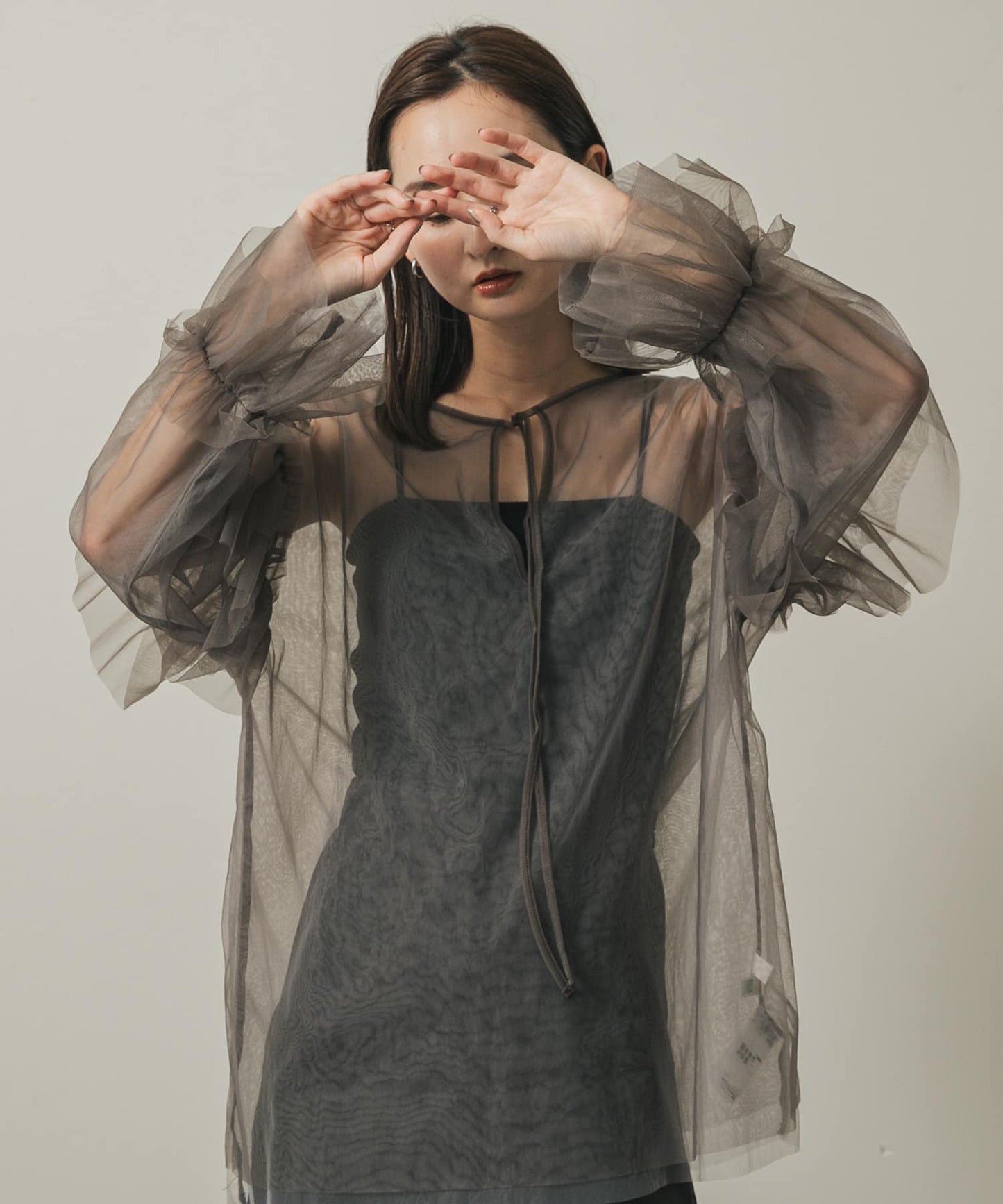SENSE OF PLACE Sheer Tulle Frill Top