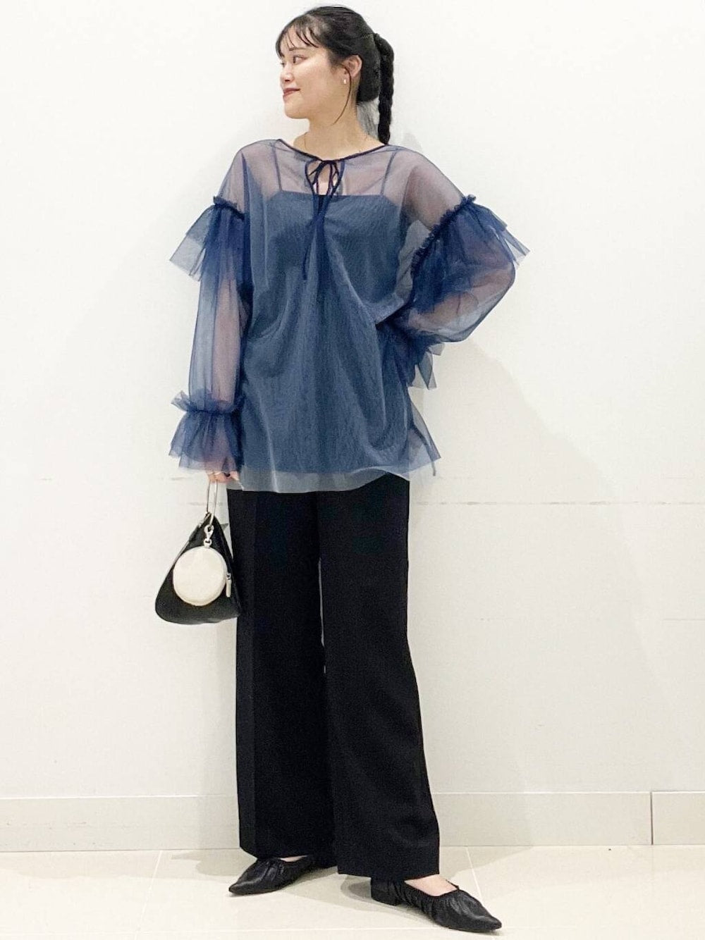 SENSE OF PLACE Sheer Tulle Frill Top