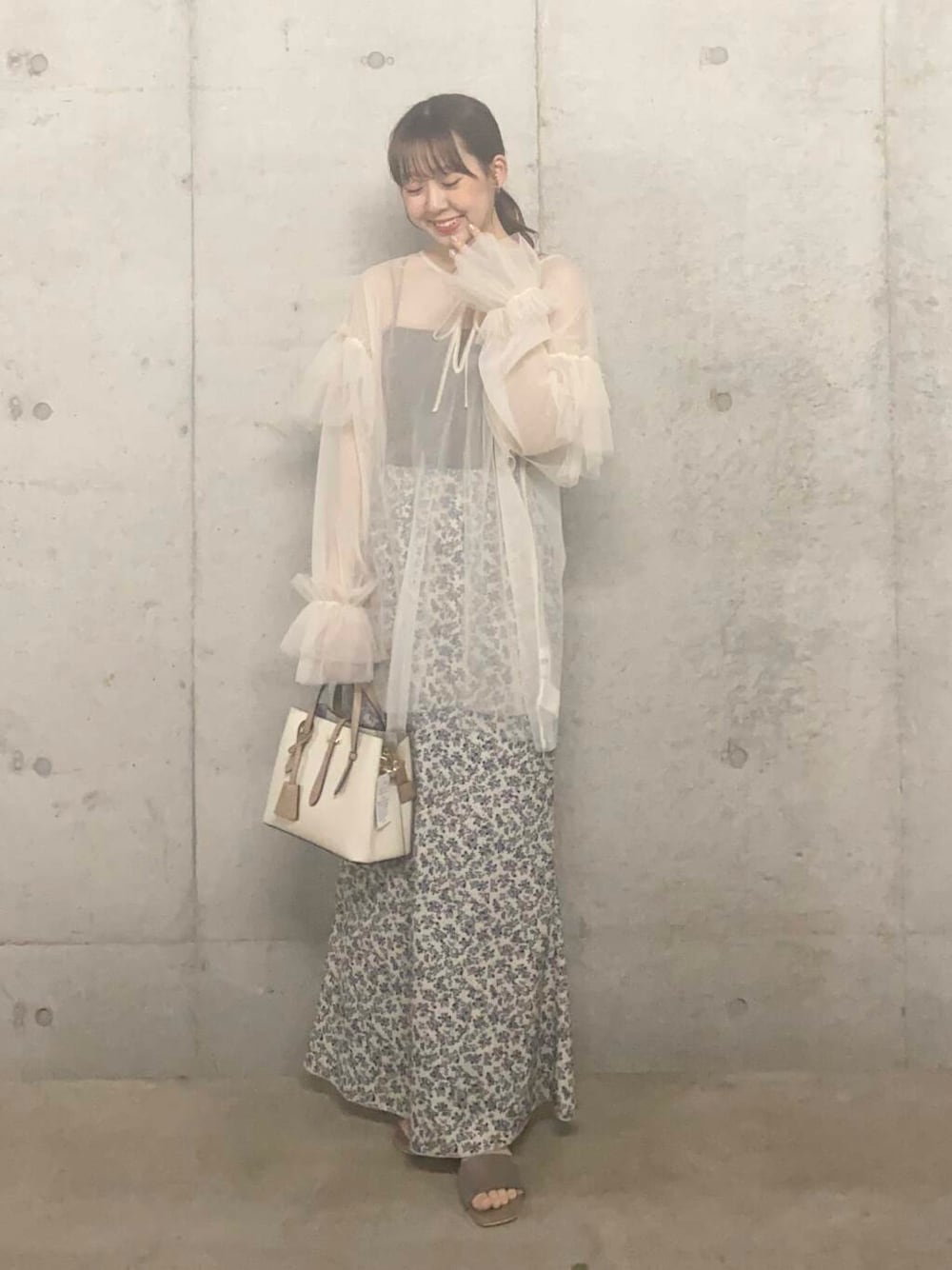 SENSE OF PLACE Sheer Tulle Frill Top