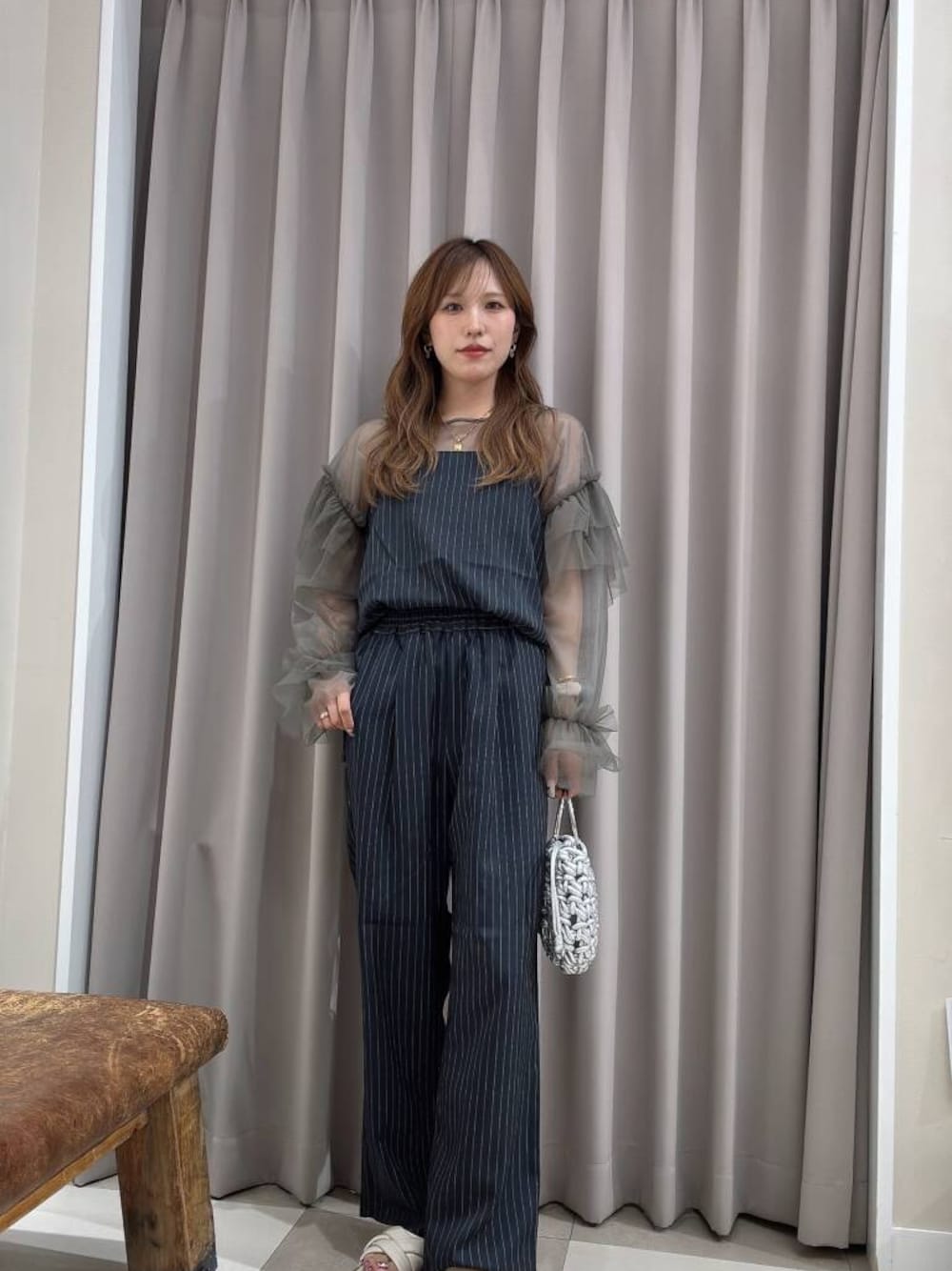 SENSE OF PLACE Sheer Tulle Frill Top