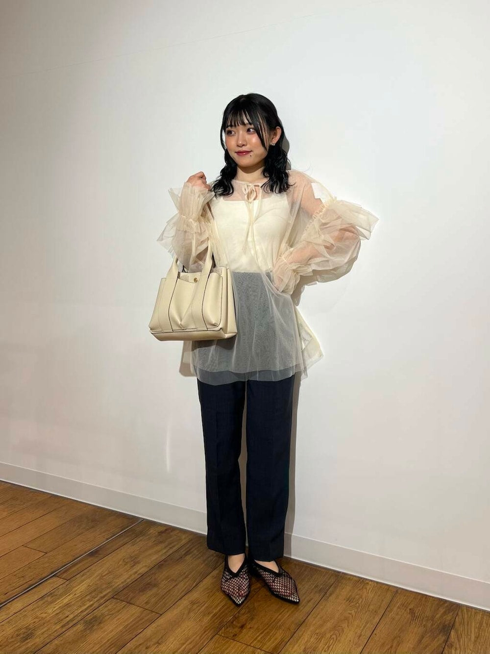 SENSE OF PLACE Sheer Tulle Frill Top