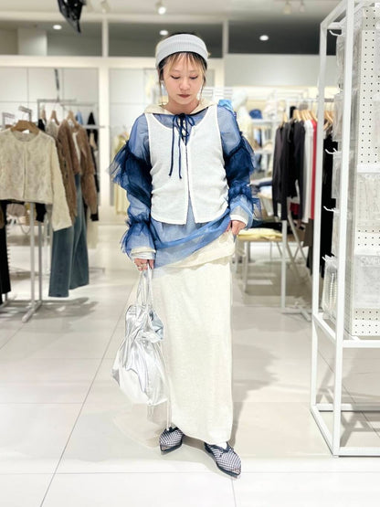 SENSE OF PLACE Sheer Tulle Frill Top