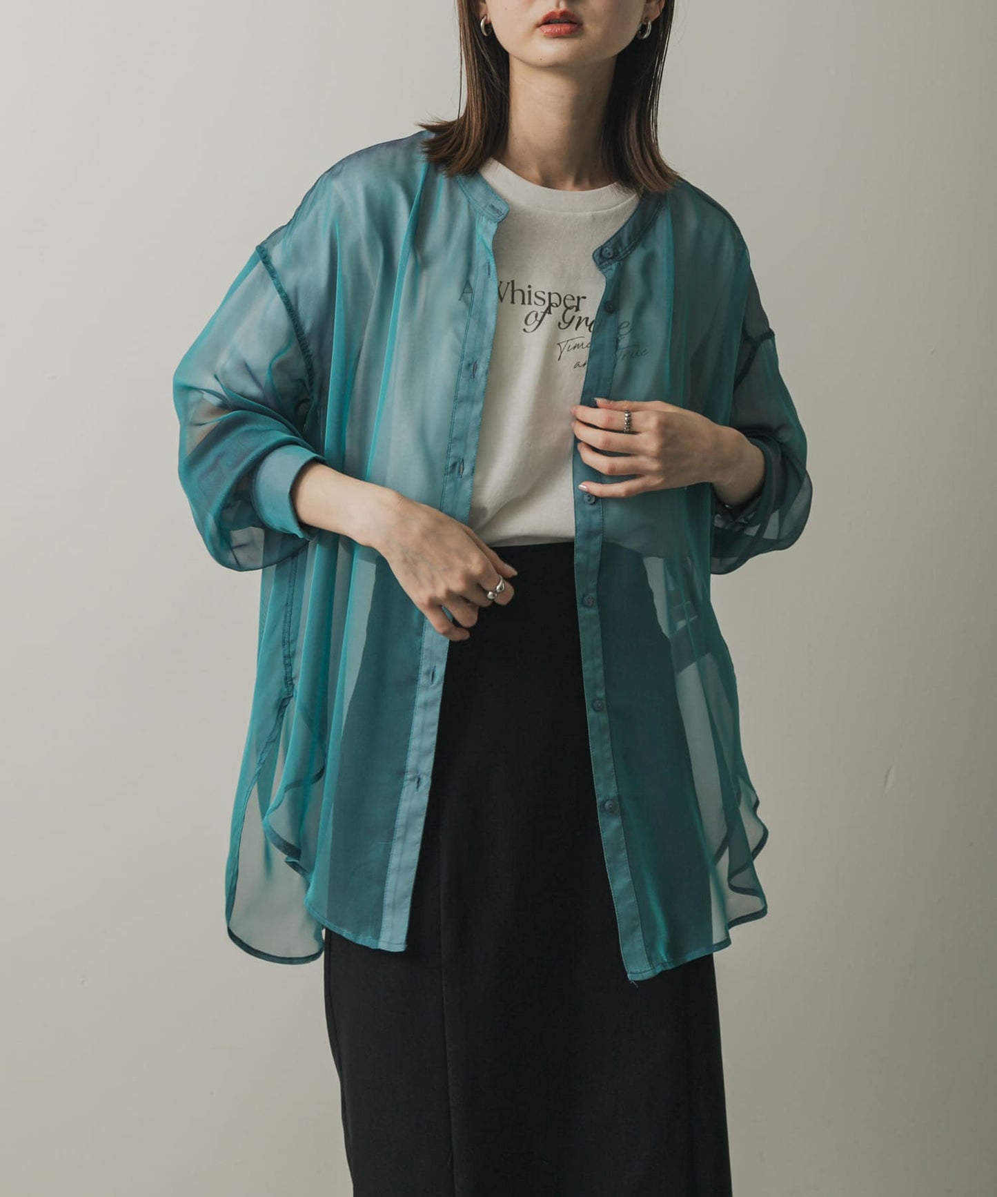 SENSE OF PLACE sheer shirt