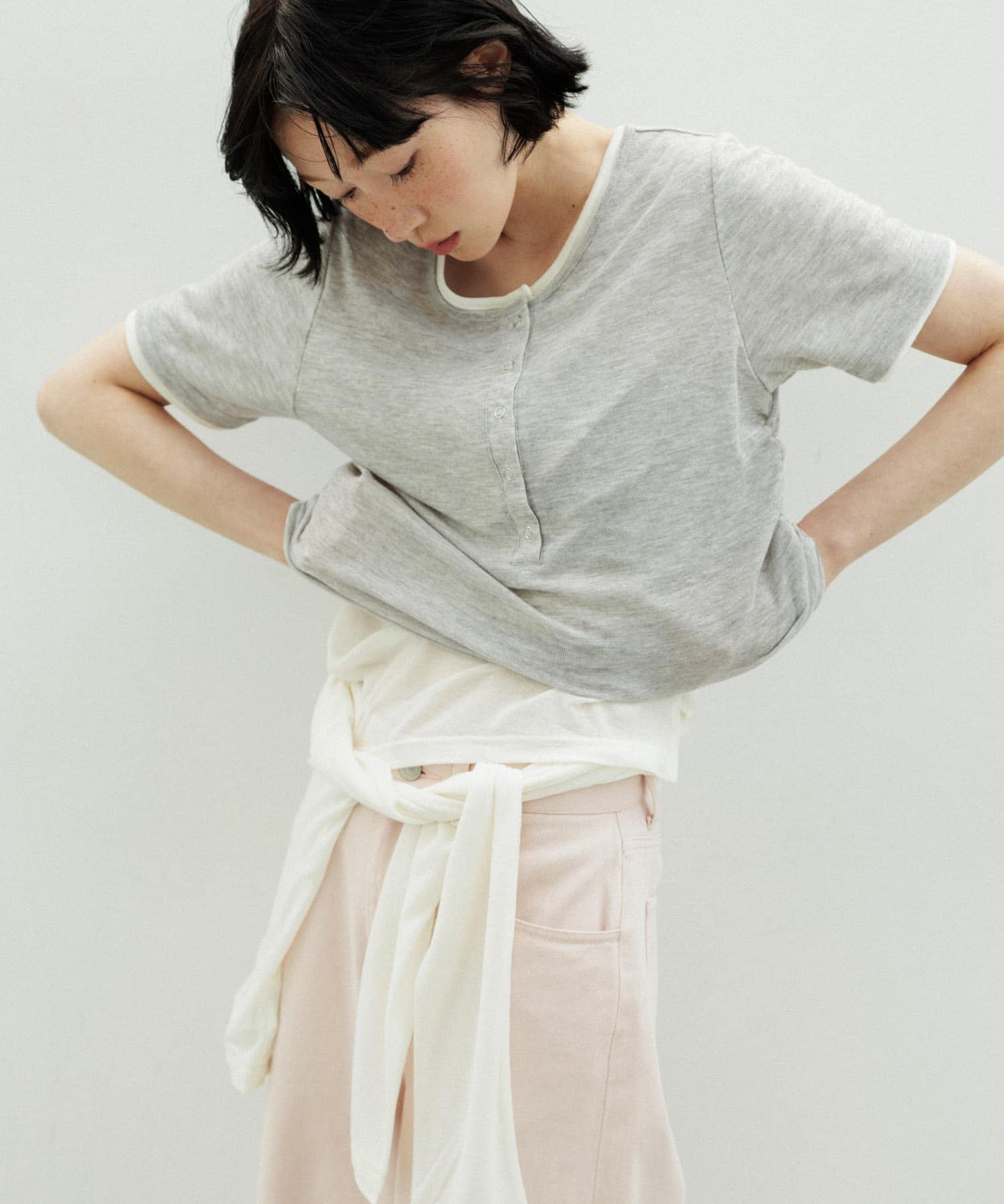 KBF Two-tone Henley neck tee - Image 1