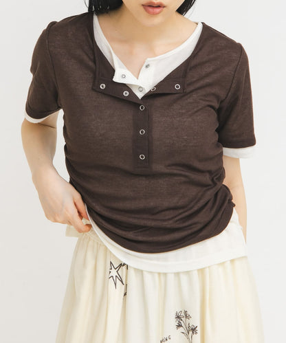 KBF Two-tone Henley neck tee - Image 11