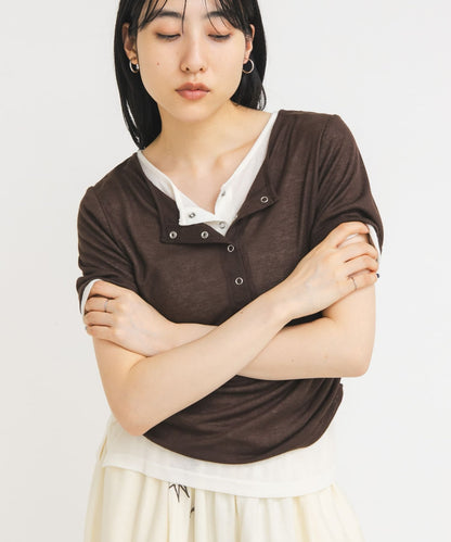 KBF Two-tone Henley neck tee - Image 13