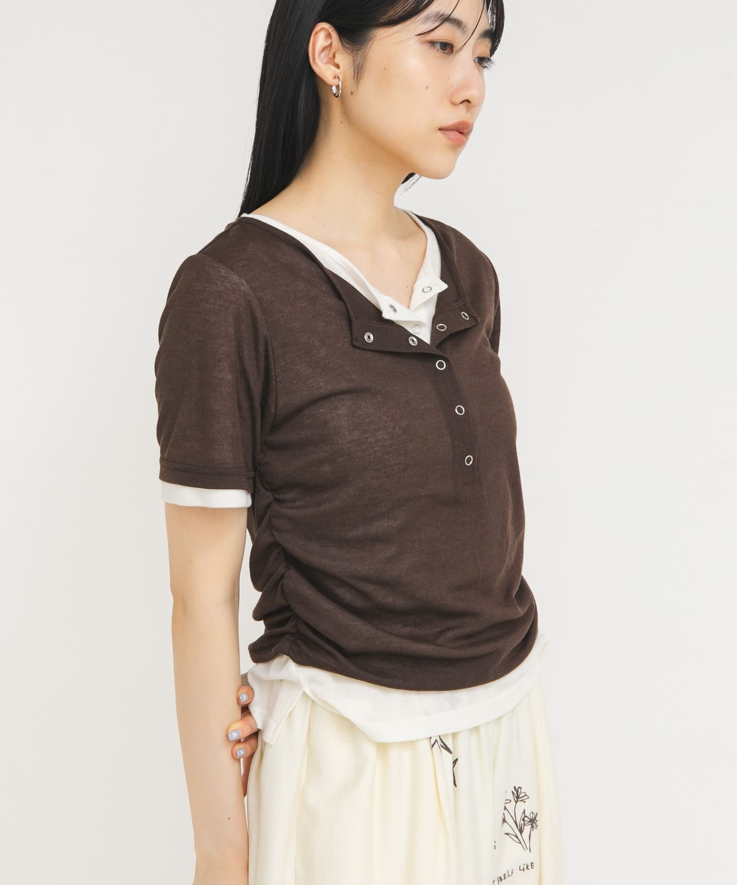 KBF Two-tone Henley neck tee - Image 14