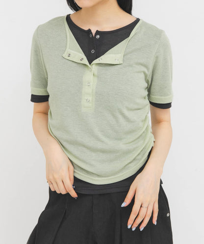 KBF Two-tone Henley neck tee - Image 17