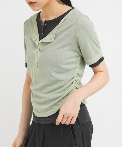 KBF Two-tone Henley neck tee - Image 18