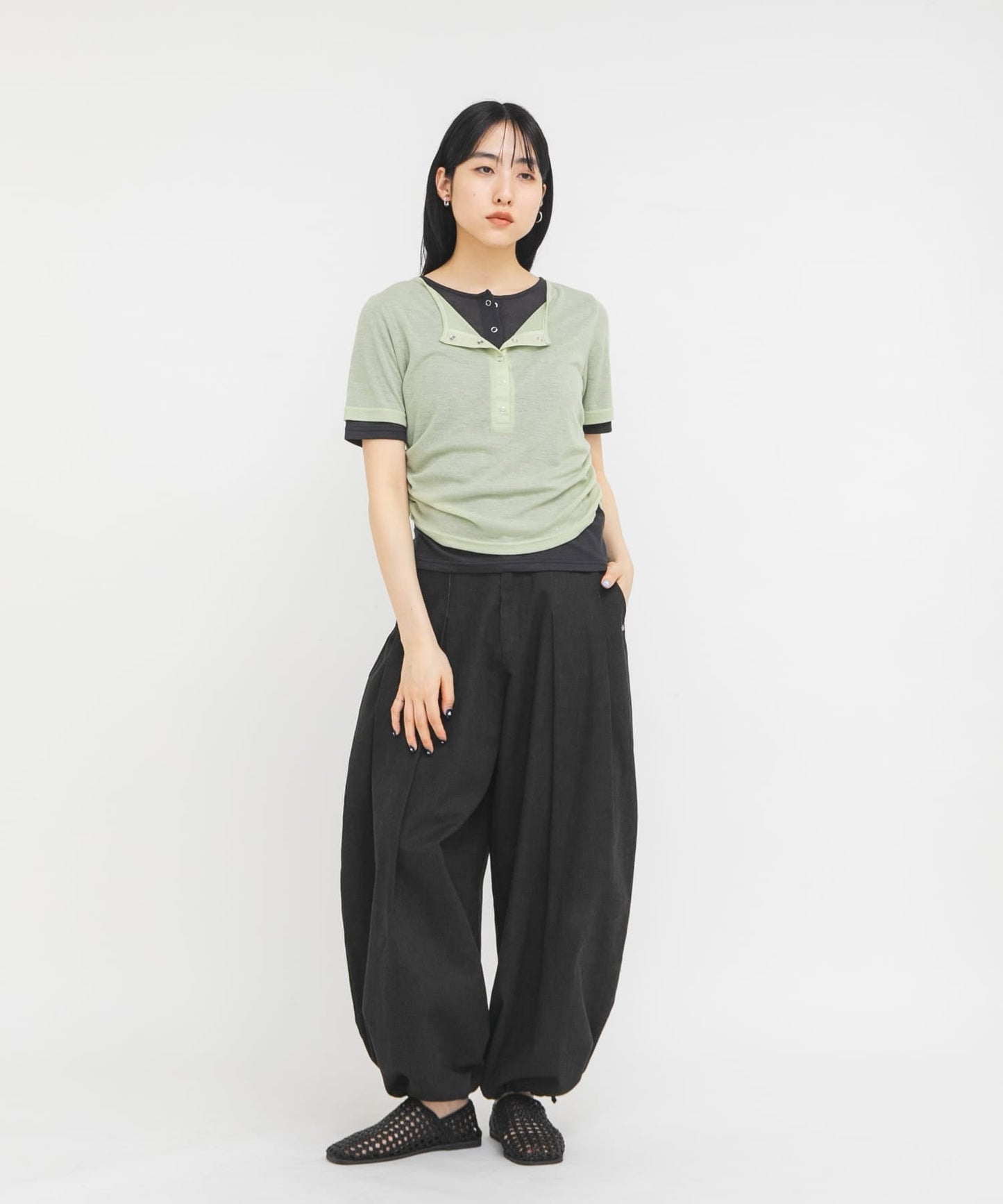 KBF Two-tone Henley neck tee - Image 20