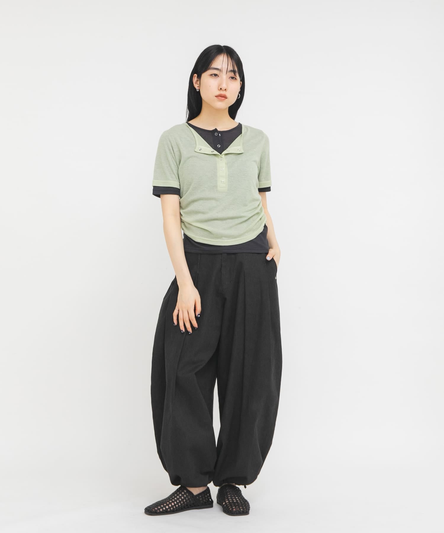 KBF Two-tone Henley neck tee - Image 20