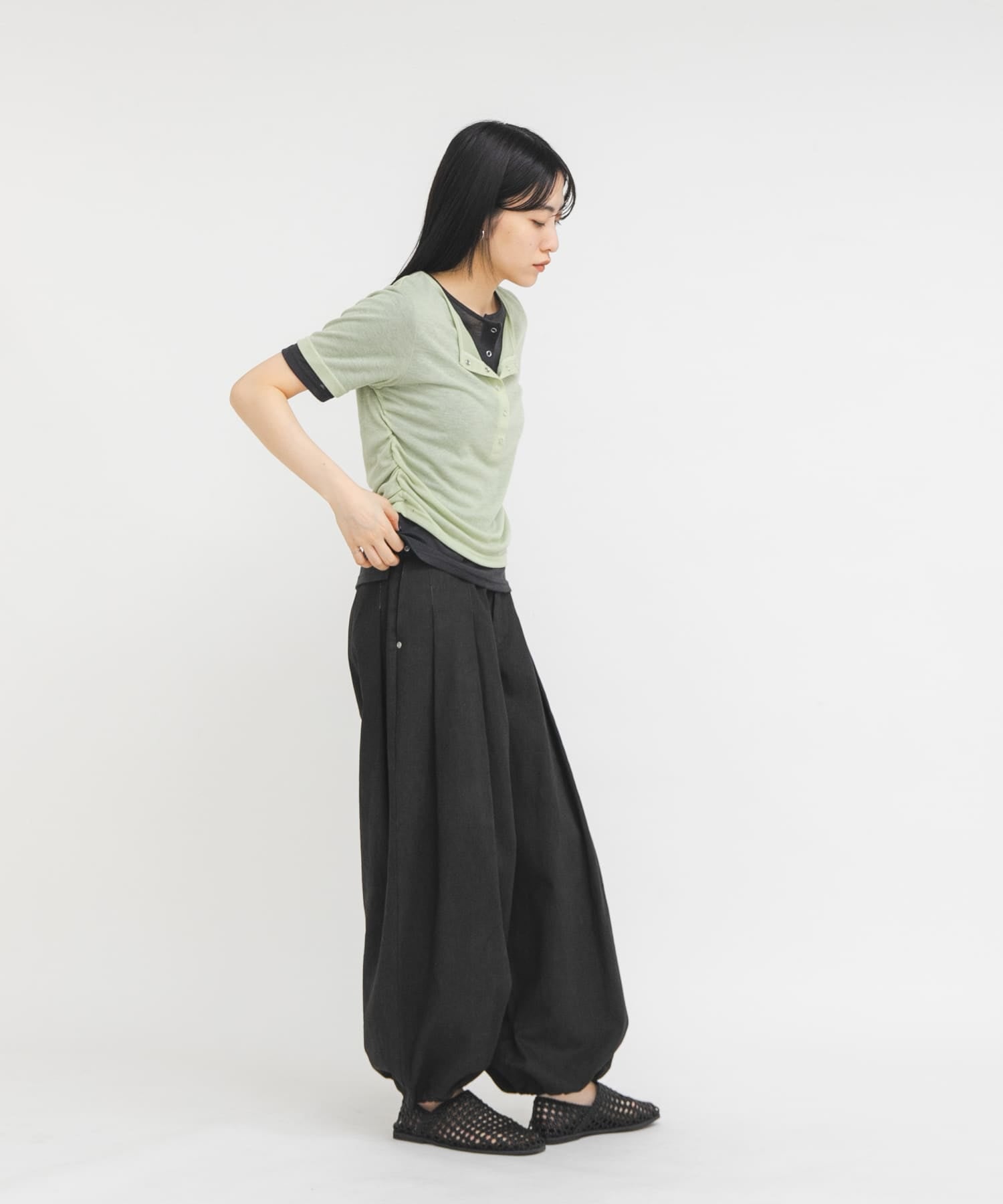 KBF Two-tone Henley neck tee - Image 21