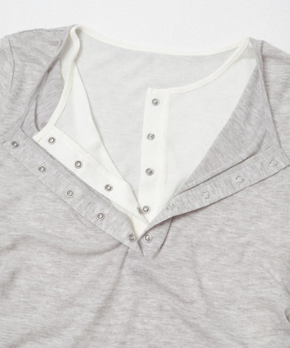 KBF Two-tone Henley neck tee - Image 24