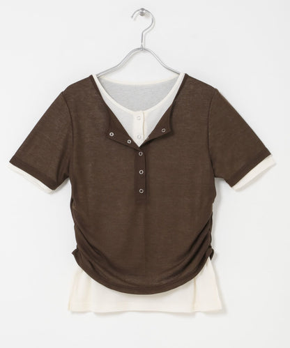 KBF Two-tone Henley neck tee - Image 28