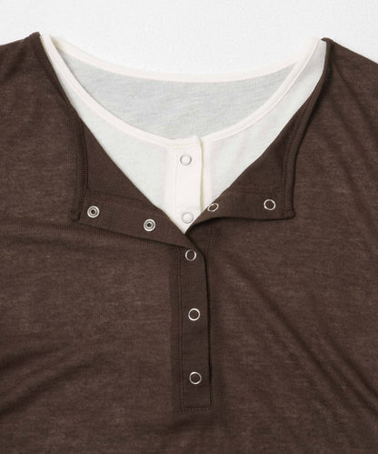 KBF Two-tone Henley neck tee - Image 29