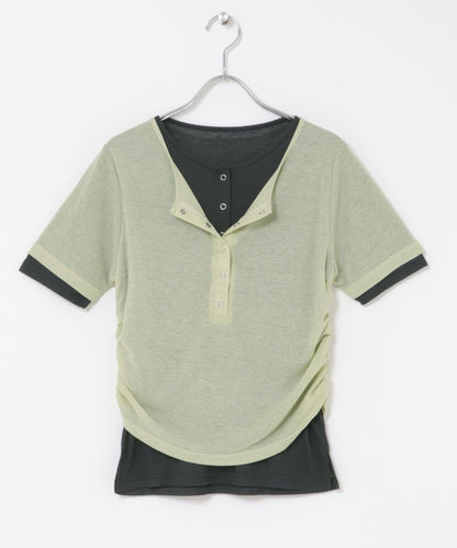 KBF Two-tone Henley neck tee - Image 30