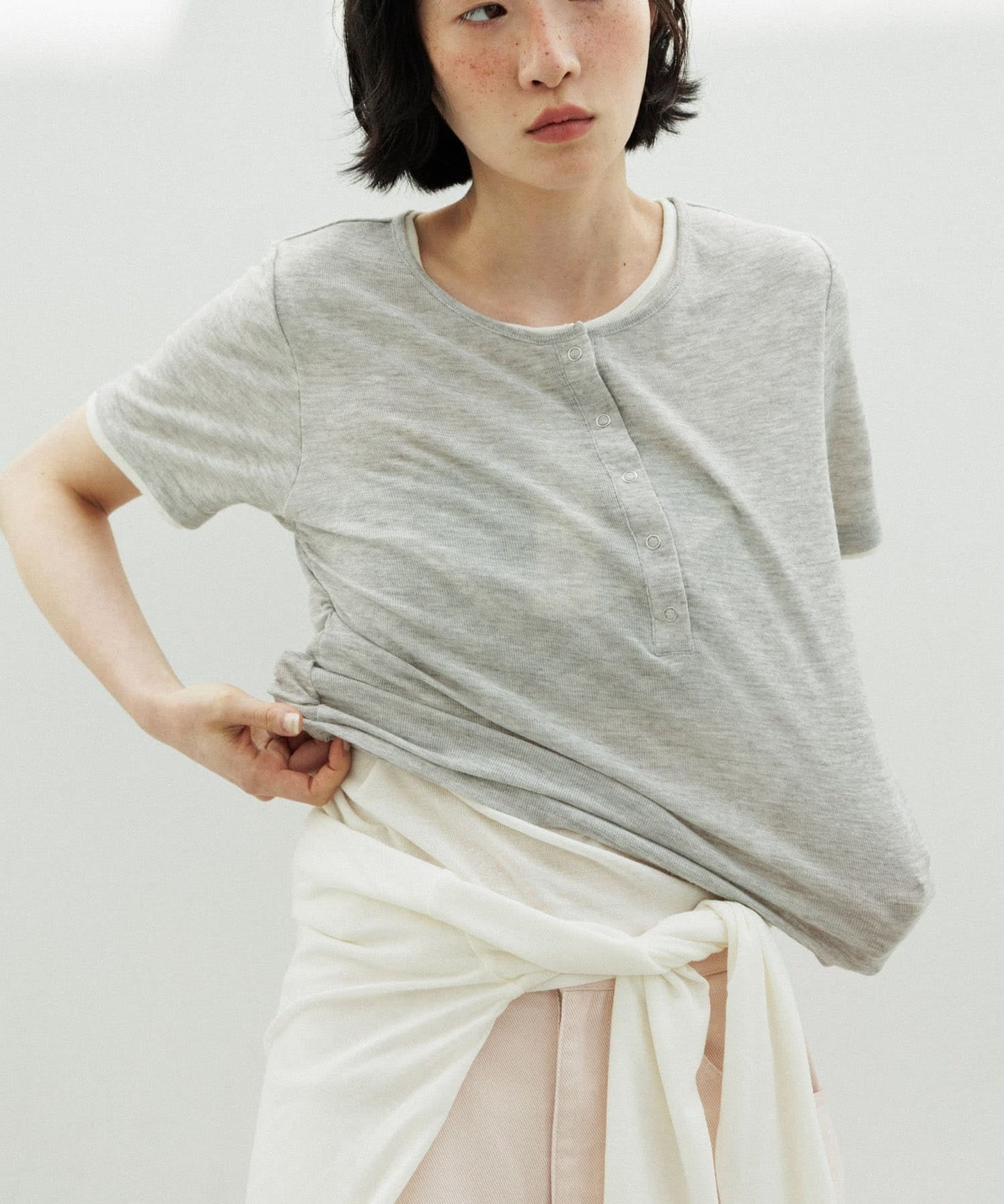 KBF Two-tone Henley neck tee - Image 5