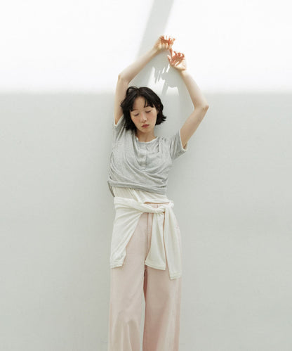 KBF Two-tone Henley neck tee - Image 6