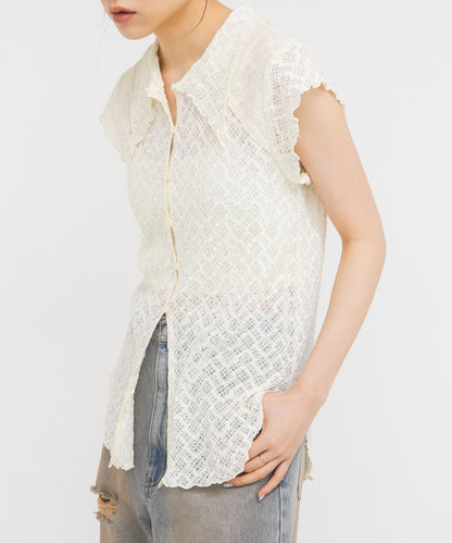 KBF French sleeve lace shirt - Image 18