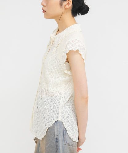KBF French sleeve lace shirt - Image 19