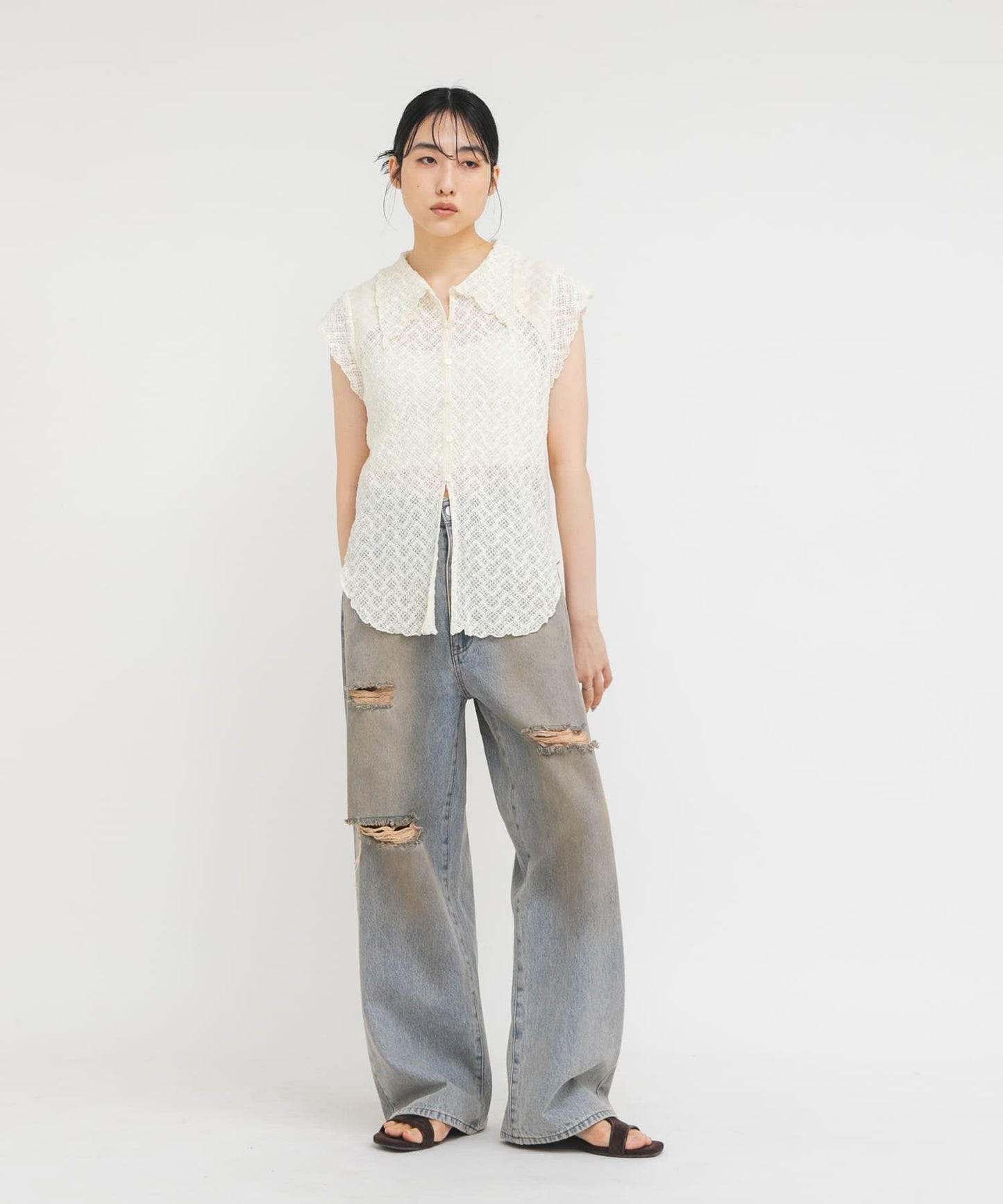 KBF French sleeve lace shirt - Image 3