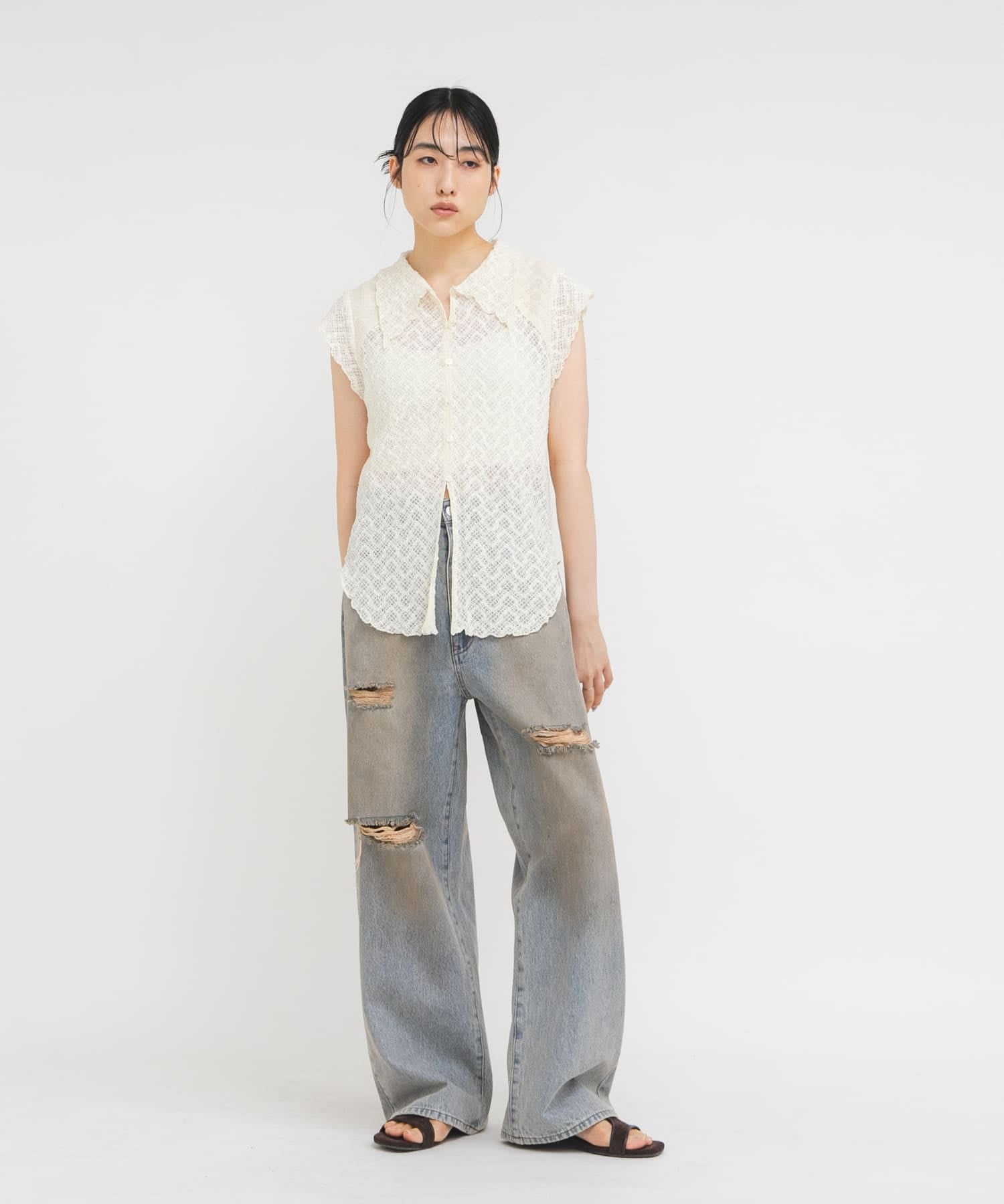 KBF French sleeve lace shirt - Image 37