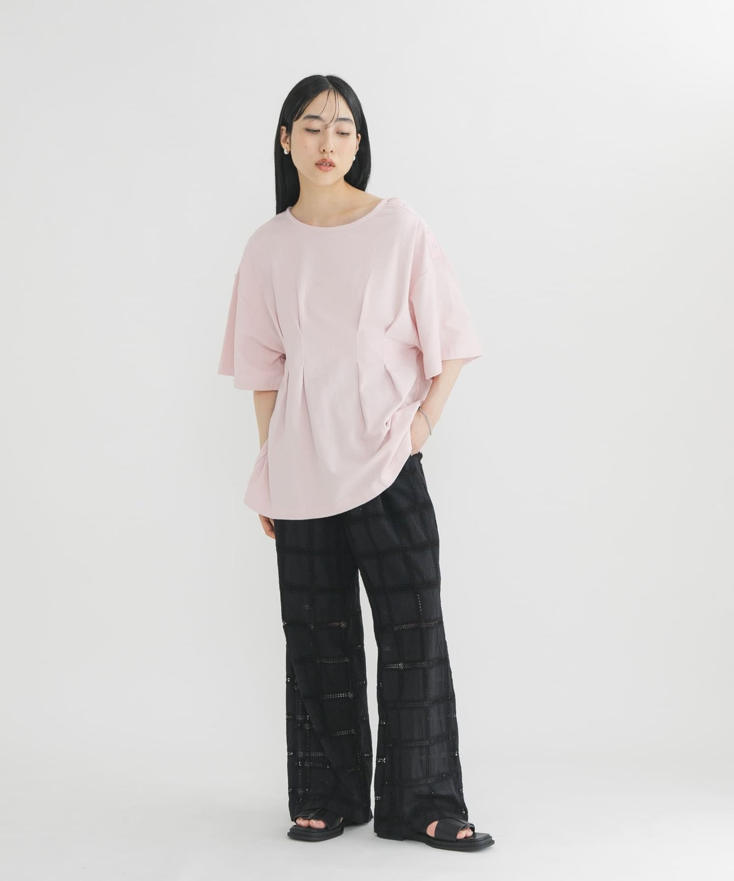 KBF 露肩修腰寬鬆Tee - Image 21