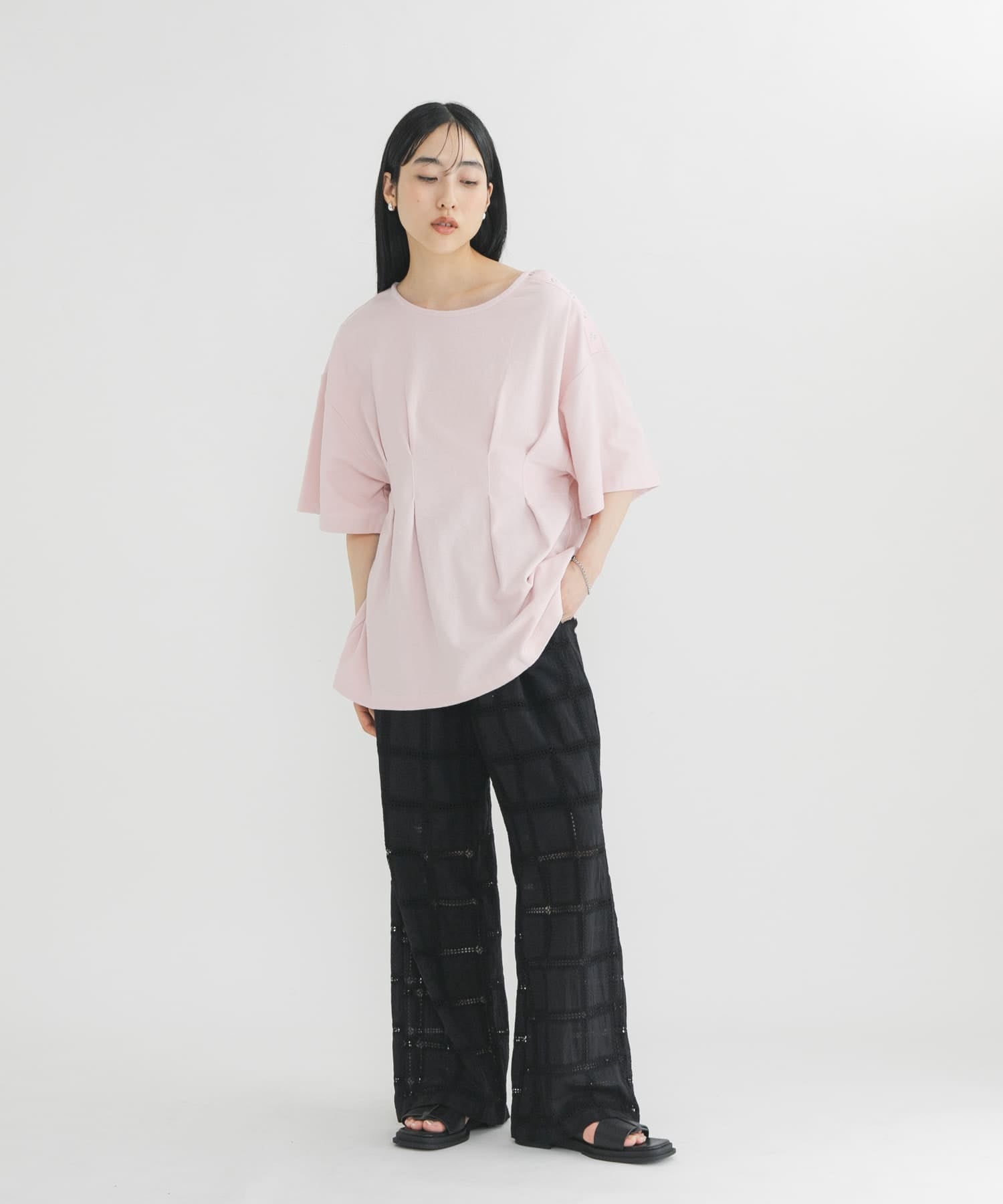 KBF 露肩修腰寬鬆Tee - Image 21