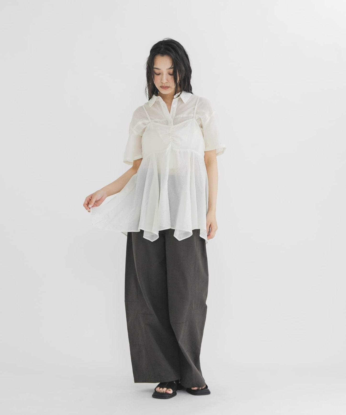 KBF 條紋透膚襯衫+背心SET - Image 20