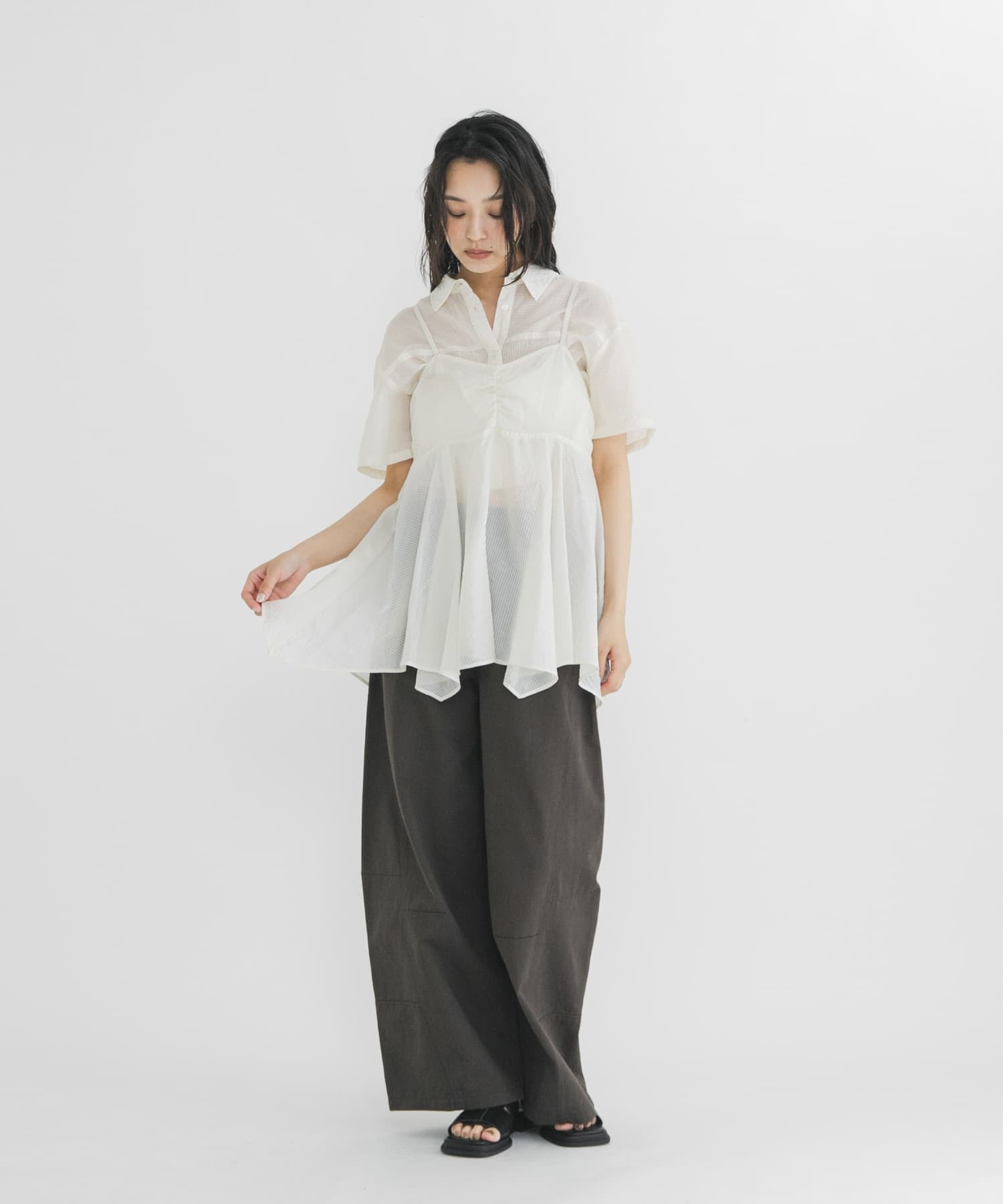 KBF 條紋透膚襯衫+背心SET - Image 20