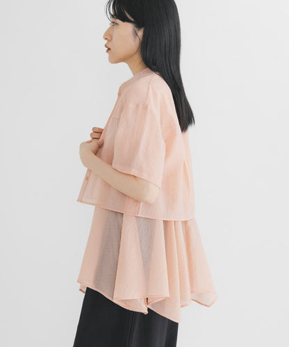 KBF 條紋透膚襯衫+背心SET - Image 7